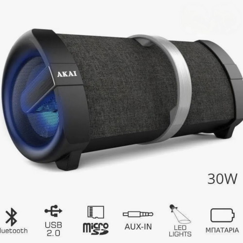 Akai ABTS-V1 portable Bluetooth speaker 30W RMS with LED lights