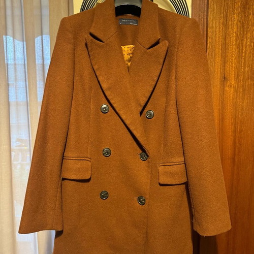 Marks & Spencer wool coat used, tan, size small