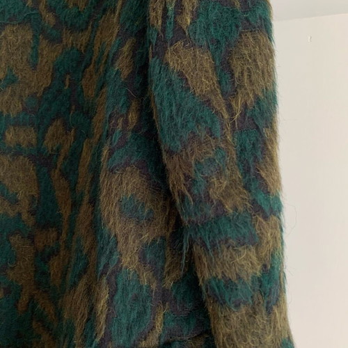 Vicolo Green Jacquard Longline Coat like new