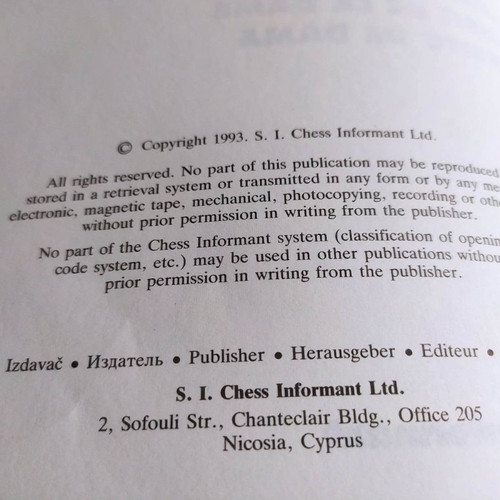 Beljavskij chess book with openings