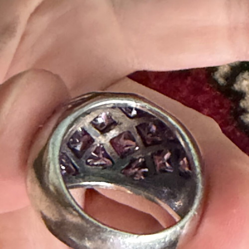 Vintage Handmade Ring with Amethyst Size 56-59, Silver 925