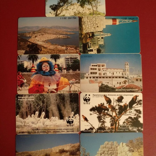 Phone cards used, pack of 9, 02/1996 edition