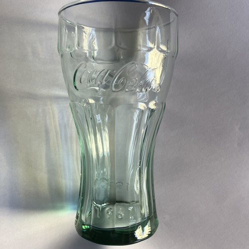 Coca-Cola collectible glass, vintage bottle design 1961, antique color