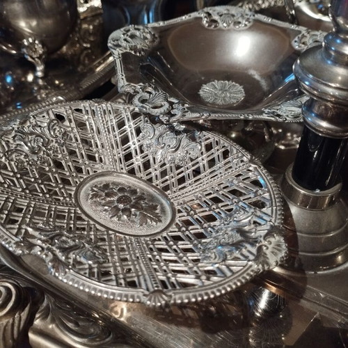 Silver-plated utensils used, set of 16 pieces