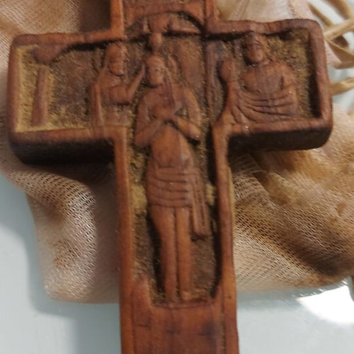 Wooden cross handmade used, Greek