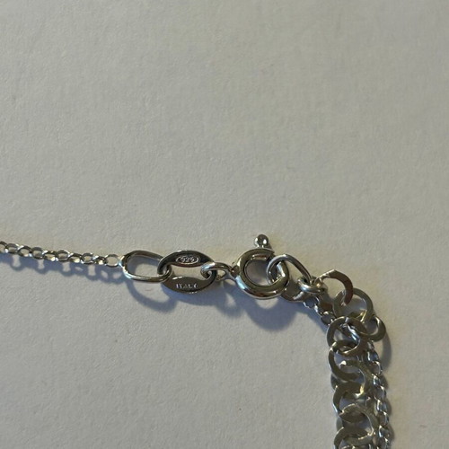Silver talisman necklace with eye charm like new