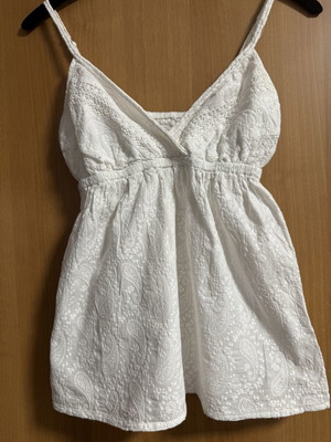 White blouse with straps, size S / 36 / 8