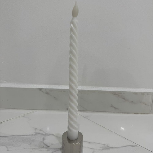 H&M metal candle holder with LED battery candle, 28cm