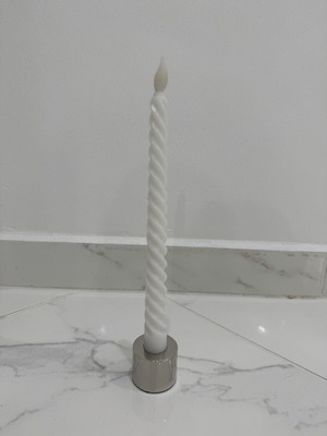 H&M metal candle holder with LED battery candle, 28cm