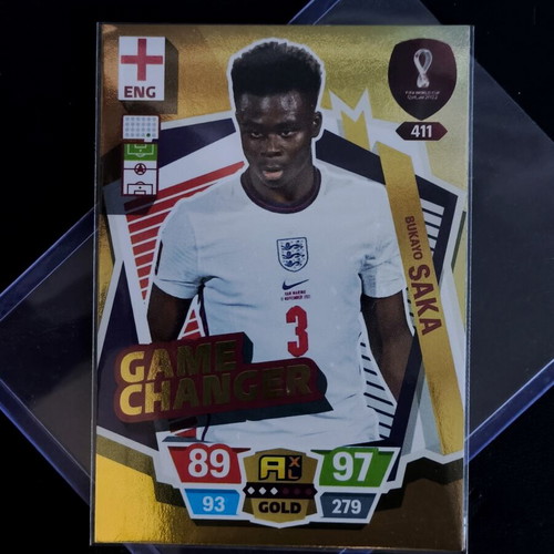 Panini Adrenalyn XL World Cup 2022 Bukayo Saka Game Changer Gold card like new