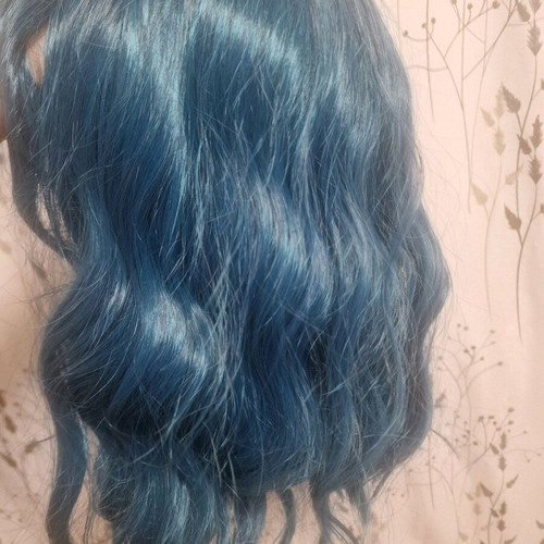 Dark Blue Wavy Wig new made of high-quality synthetic fibers