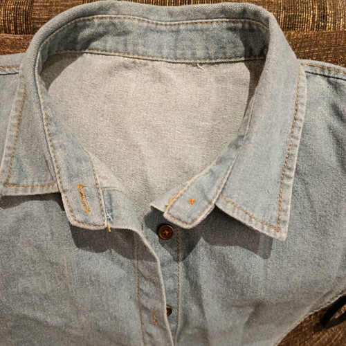 Fake denim collar like new, blue