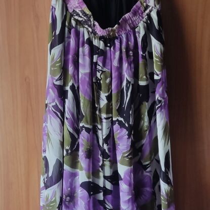 Maxi Medium Floral Pin Up long summer dress like new, multicolor purple