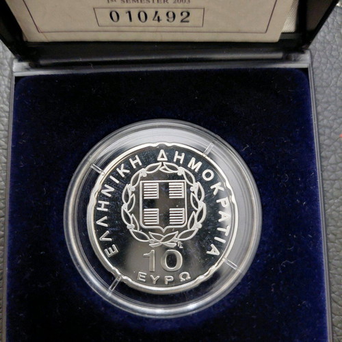 10 euro 2003 Hellenic Presidency of the EU sterling silver 0.925 new