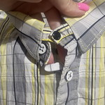 Lee 100% cotton shirt, black and yellow, size L