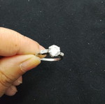 925 silver solitaire ring, large 20.2 mm