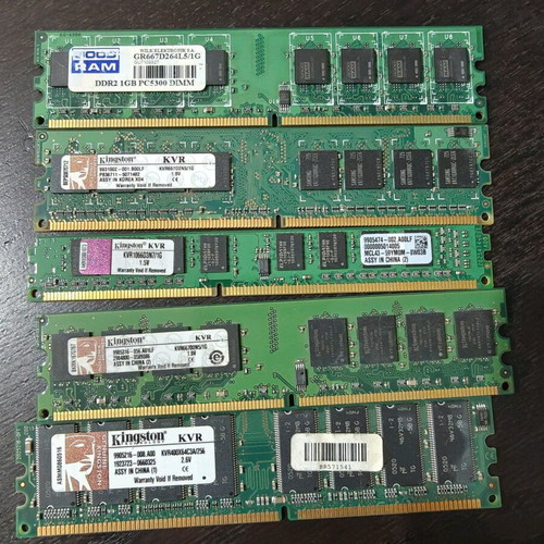 RAM DDR2 1GB desktop used DIMM Kingston and GoodRam