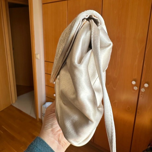 Vintage Stuart Weitzman satin shoulder bag new, white