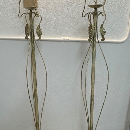 Wedding Candle Set with Candle Holders like new