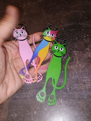 Colorful acrylic cat-shaped bookmarks