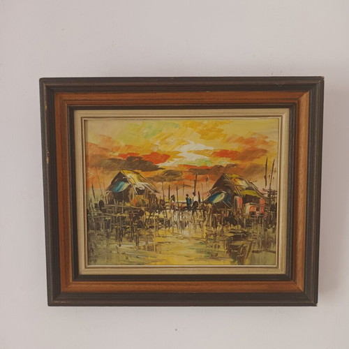 Oil painting used, 42x37 cm, signed with frame