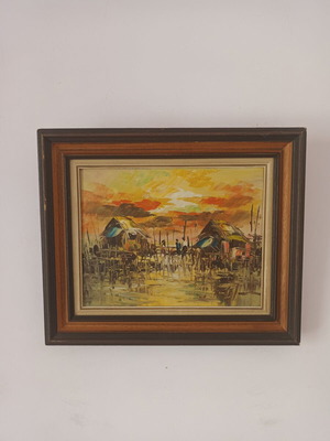 Oil painting used, 42x37 cm, signed with frame