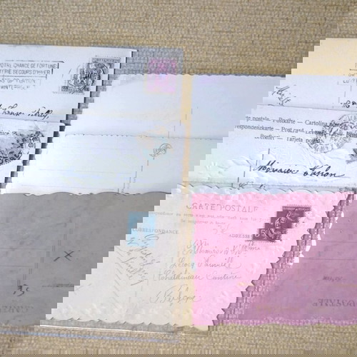 Vintage τριανταφυλλένιες καρτ ποστάλ σαν καινούργιες, πακέτο 6, αρχές 20ού αιώνα