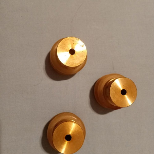 3 brass door stops with rubber rings