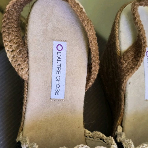 L'Autre Chose Platform Shoes New Italian Woven Espadrille Style