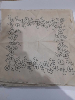 Set of 6 pillowcases for embroidery in beige color