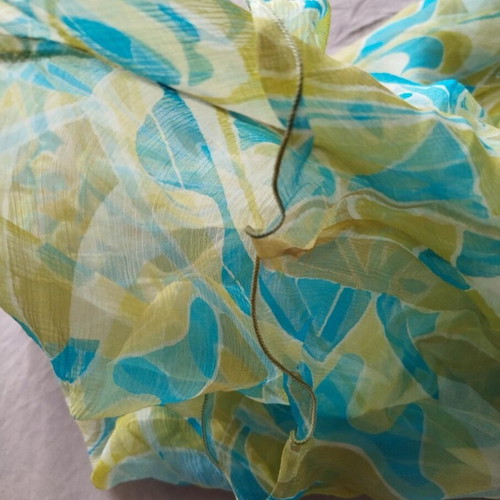 Halterneck top like new with asymmetric hem, colorful, size S