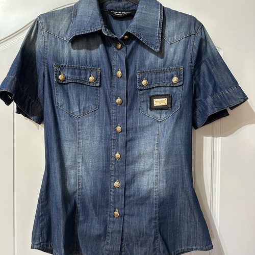 Madness National Jean short-sleeve shirt size M like new, blue