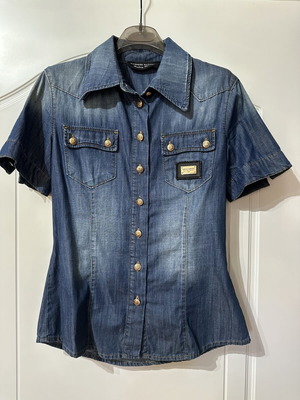 Madness National Jean short-sleeve shirt size M like new, blue