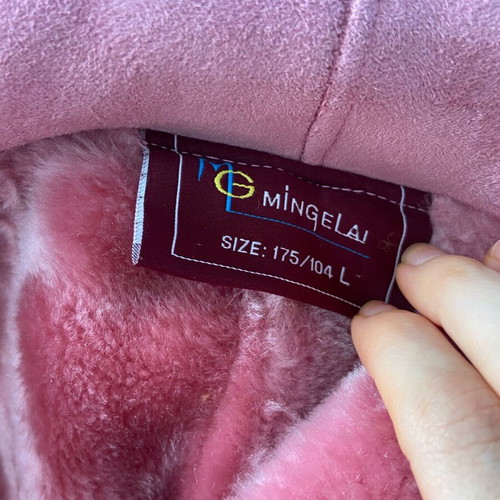 Pink Suede Coat with Real Fur Like New