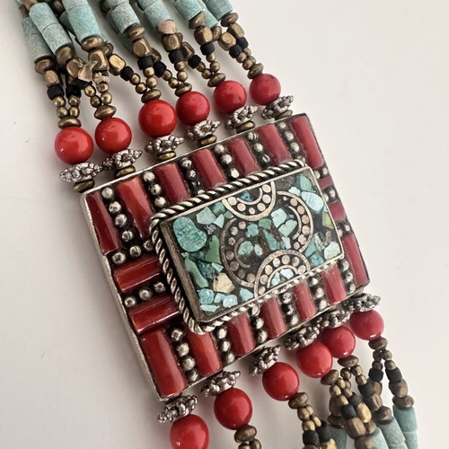 Ethnic Boho bracelet with turquoise beads