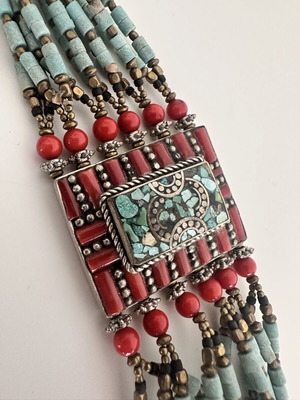 Ethnic Boho bracelet with turquoise beads