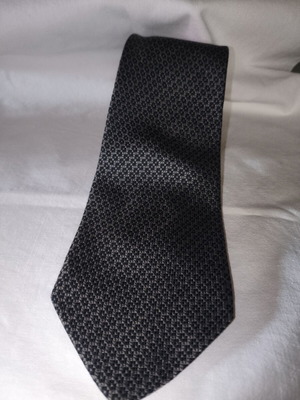Glou Collection Silk Tie like new, grey and black textured micro-pattern
