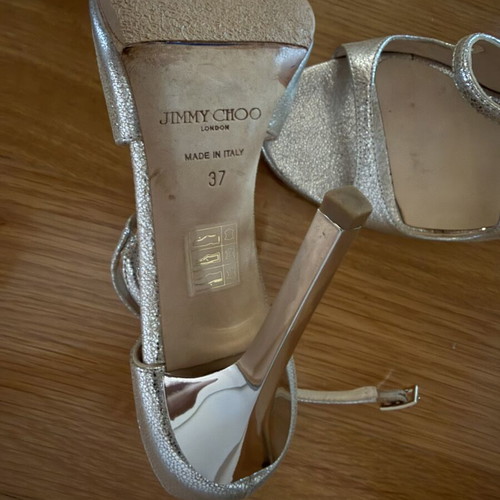Jimmy Choo Silver Sandals Size 37 Like New