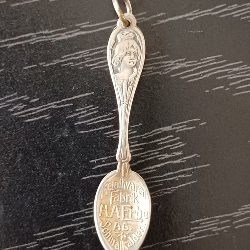 Antique German Art Nouveau Spoon Pendant (c. 1900)