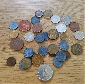 Mix of old European coins