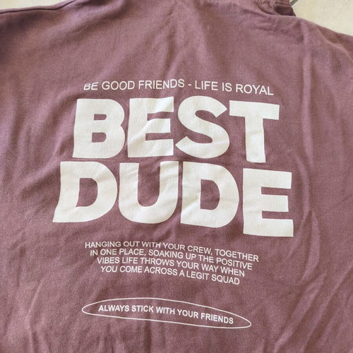 Pull & Bear Oversized Hoodie used, purple burgundy, best dude print