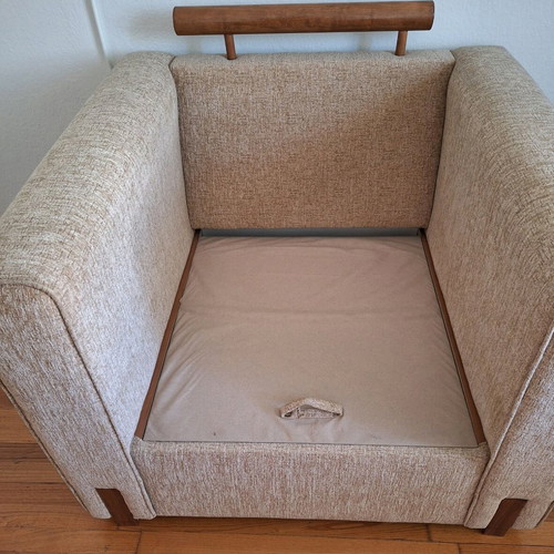 Armchair with storage space new, beige