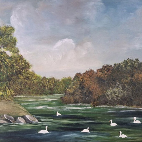 Handmade oil painting landscape new 70x100x1.5cm