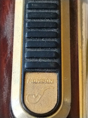 Ronson vintage pipe lighter used, woodgrain finish, 1970s