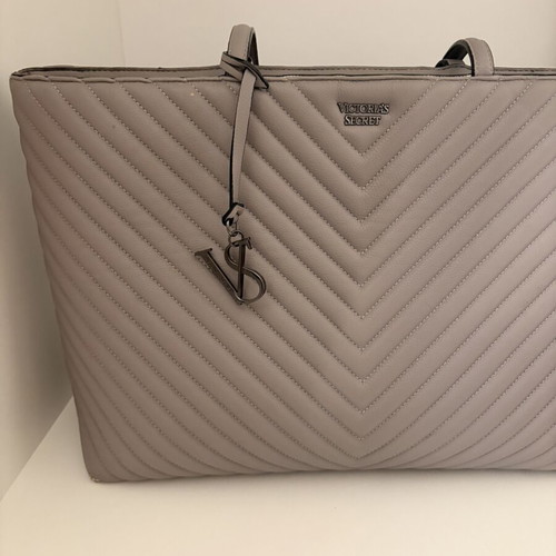 Victoria's Secret shoulder bag like new, large gray with inner pocket