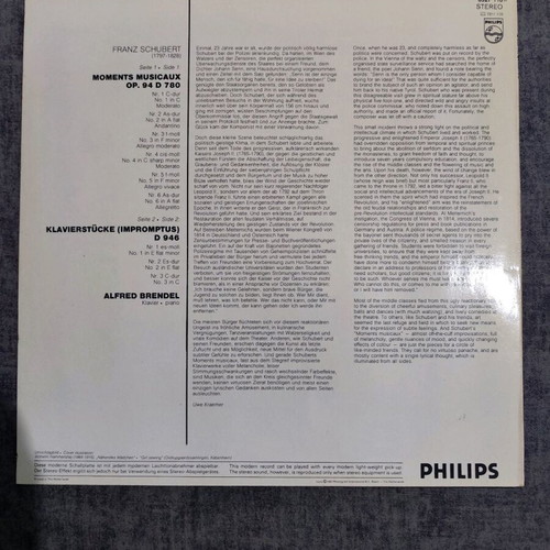 Franz Schubert Alfred Brendel Moments Musicaux Klavierstücke vinyl like new