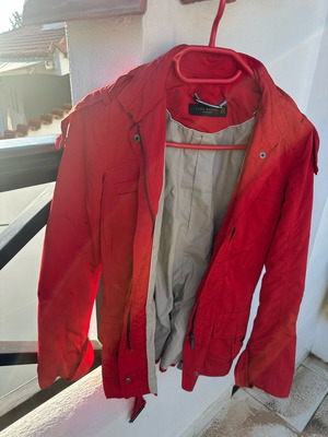 Zara windbreaker jacket like new, red with belt