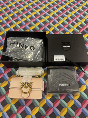Pinko Love Mini Icon Simply Cl shoulder bag, nude