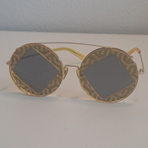 Anderne sunglasses used, large round, green and yellow