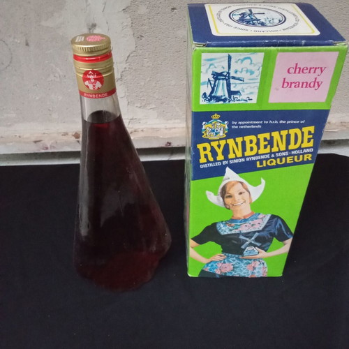 Rynbende Cherry Brandy liqueur pack used, 1980s